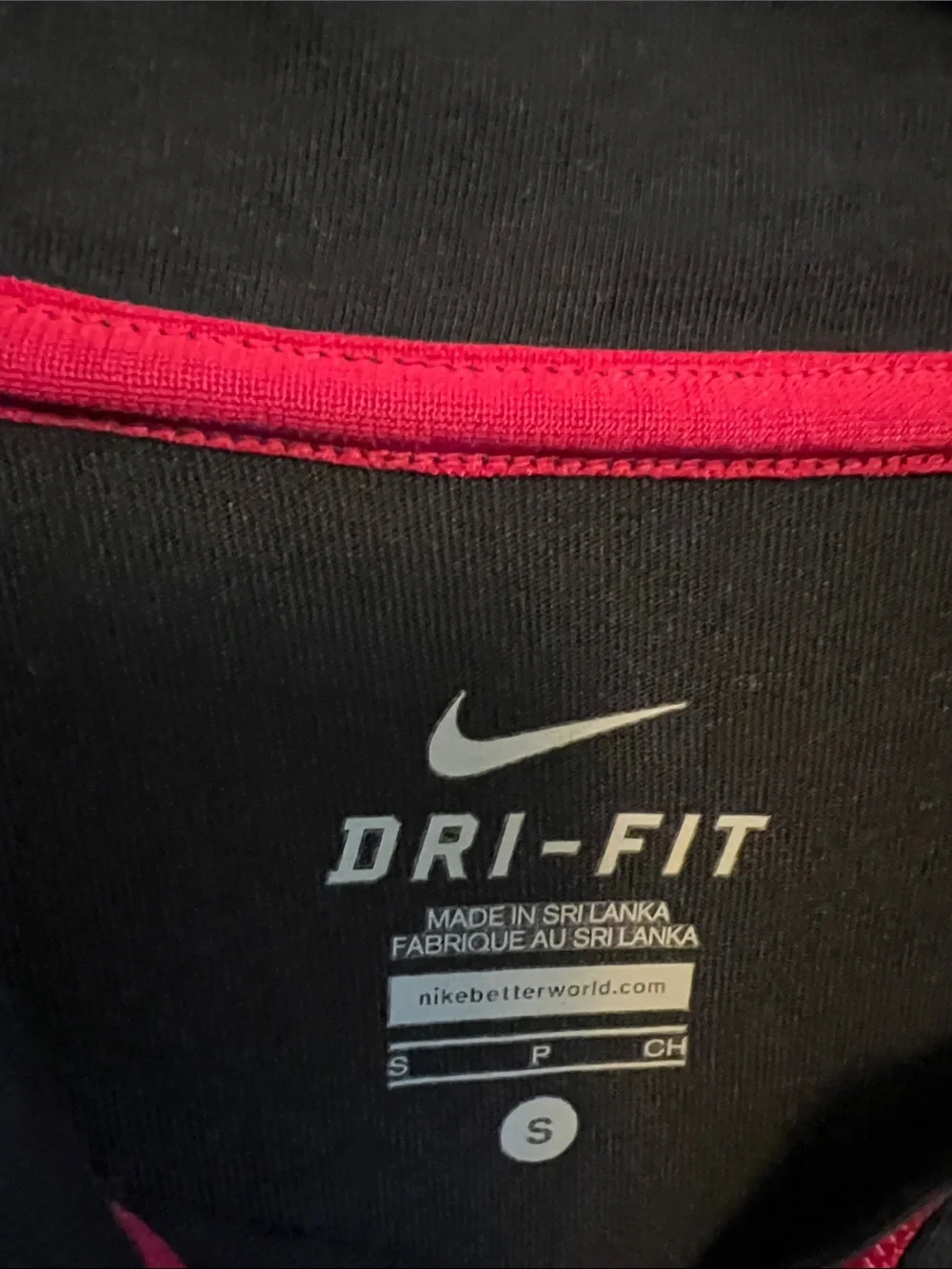 Nike Women's Black Jacket with Pink Trim Dri-FIT Full Zip